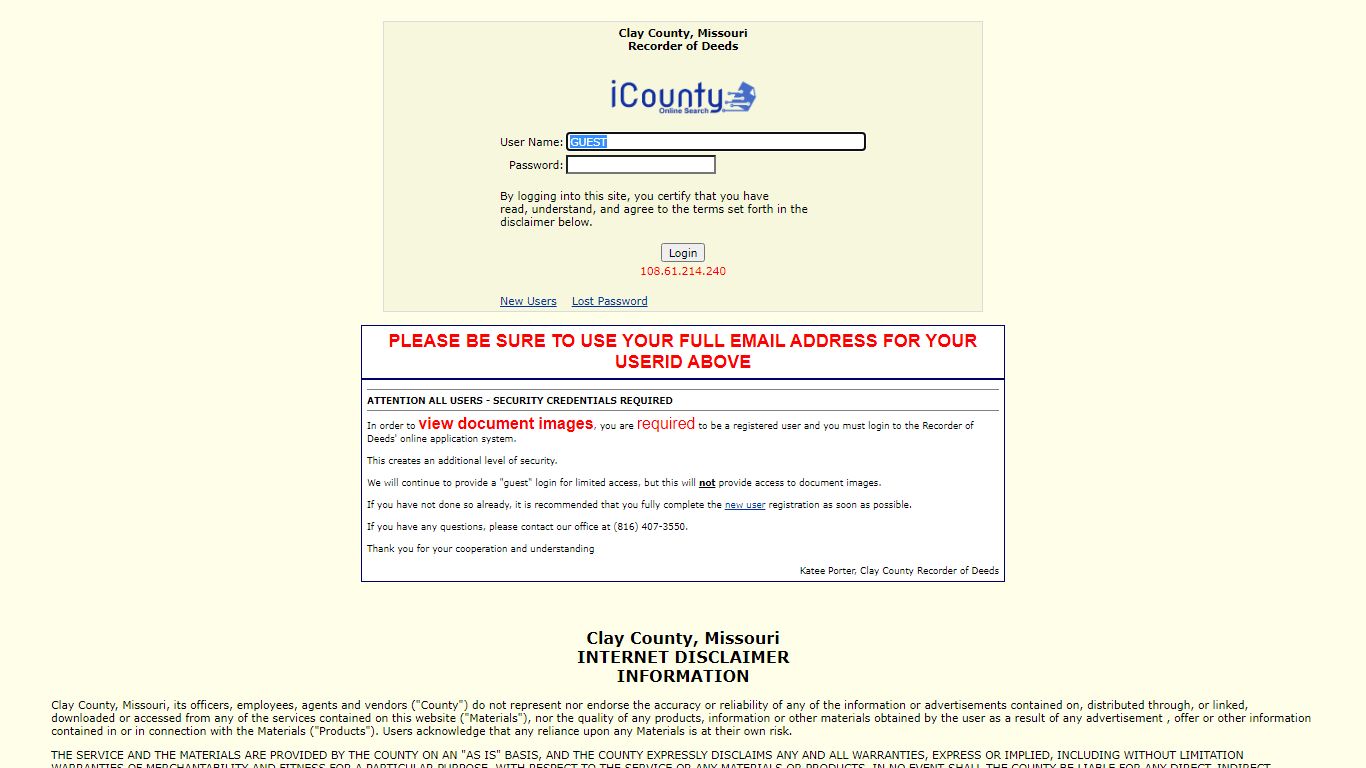 iRecord Client Login - claycountymo.gov